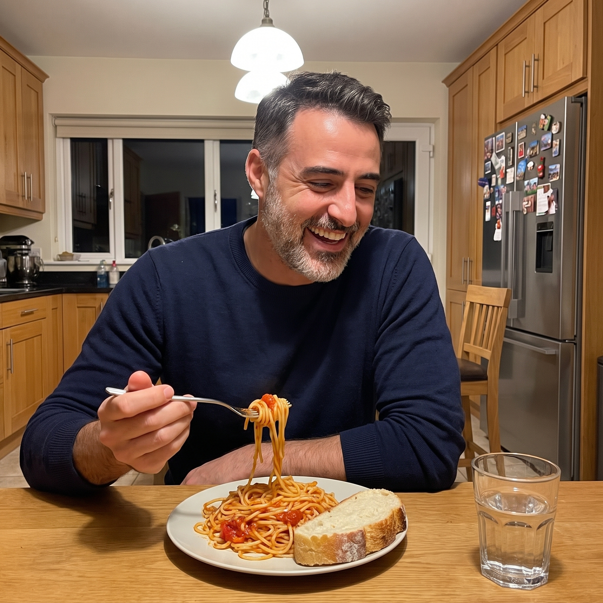 An ordinary dinner, nothing cut out